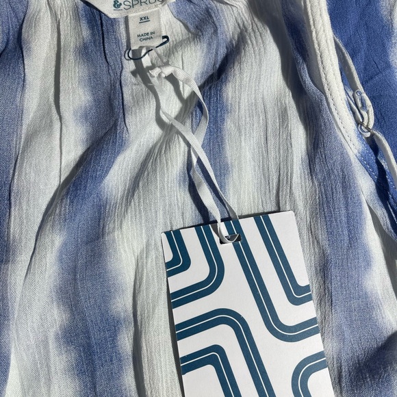 Market & Spruce Stitch fix Women’s Blue/White Rayon Top Size XXL NWT - Picture 11 of 12